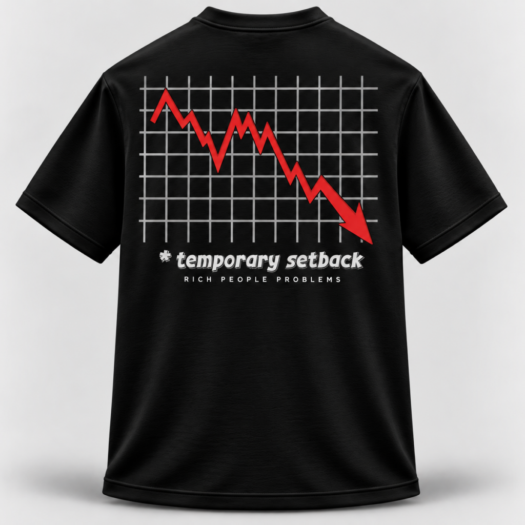 Temporary Setback black tee, back design